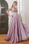 Blush Pink Sequin Cowl Neck Prom Dress