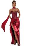 Wine Red Strapless Sequin Mermaid Prom Dress