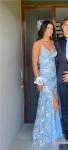 Navy Blue Sequin Mermaid Prom Dress for Teens