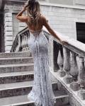 Navy Blue Sequin Mermaid Prom Dress for Teens