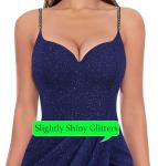 Navy Blue Ruched Spaghetti Strap Maxi Dress