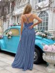 Elegant Vintage Summer Maxi Dress in Haze Blue
