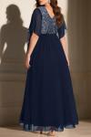 Navy Blue Plus Size Pinup Formal Evening Dress