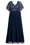 Navy Blue Plus Size Pinup Formal Evening Dress