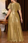 Plus Size Gold Metallic Pinup Evening Dress