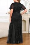 Plus Size Black Sequin Mermaid Evening Gown