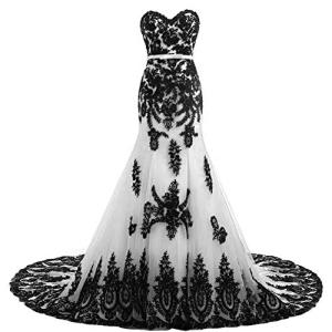 Black Lace Vintage Gothic Mermaid Evening Dress