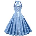 50s Vintage Polka Dot Halter Swing Dress