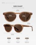 Vintage Round Polarized Women's Sunglasses - Brown Lens