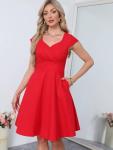 1950s Vintage Red Cap Sleeve Party Dress