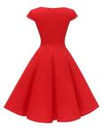 1950s Vintage Red Cap Sleeve Party Dress