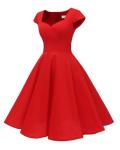 1950s Vintage Red Cap Sleeve Party Dress