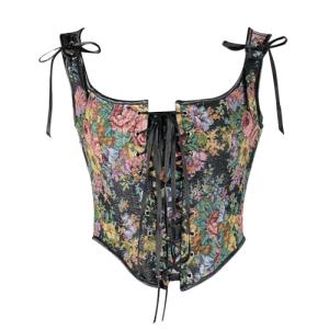 Floral Vintage Camisole with Tie-Up Straps