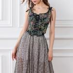 Floral Vintage Camisole with Tie-Up Straps