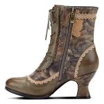 Vintage Olive Multi Floral Ankle Boot, Women's 7.5-8