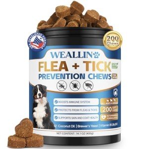 Natural Flea and Tick Chews for Dogs, 200 Count