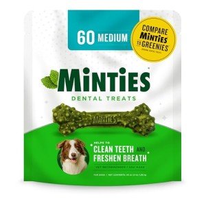 Minties Dental Chews for Medium Dogs - 60 Count