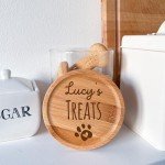 Personalized Dog Treats Jar with Engraved Lid