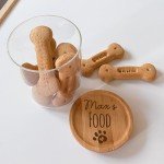 Personalized Dog Treats Jar with Engraved Lid