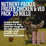 Frozen Raw BARF Chicken & Veg Dog Meal 10kg