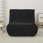 Black Jacquard Armless Sofa Cover for Pets