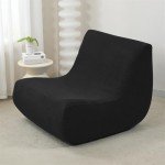 Black Jacquard Armless Sofa Cover for Pets