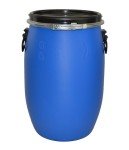 30L Blue Plastic Storage Barrel with Lid
