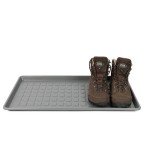 Grey Boot Tray with Raised Edges for Dogs