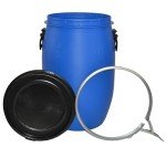 30L Blue Plastic Storage Barrel with Lid