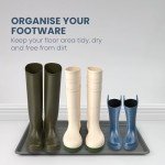 Grey Boot Tray with Raised Edges for Dogs