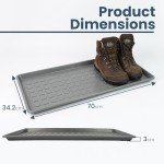 Grey Boot Tray with Raised Edges for Dogs