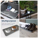 Grey Boot Tray with Raised Edges for Dogs