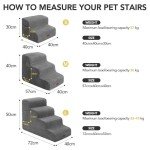 Deconovo Dog Stairs: Washable, Non-Slip, Lightweight