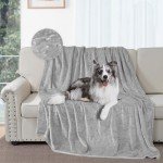 Waterproof Flannel Dog Blanket - Light Grey 102x152cm