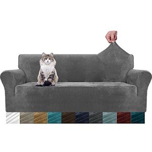 Plush Velvet Sofa Covers for Pets - Grey
