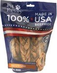 USA-Made Beefhide Braided Dog Chews - Peanut Butter