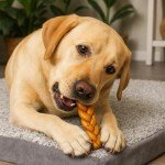 USA-Made Beefhide Braided Dog Chews - Peanut Butter