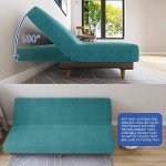 Peacock Blue Velvet Futon Cover - Stretchy & Slip-Resistant