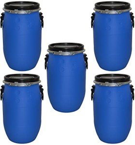 30L Blue Open Top Storage Barrel Drum