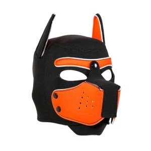 Orange Neoprene Full Face Dog Pup Mask