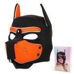 Orange Neoprene Full Face Dog Pup Mask