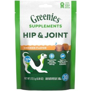 Greenies Hip and Joint Supplements for Dogs, Chicken 30-Count