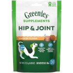 Greenies Hip and Joint Supplements for Dogs, Chicken 30-Count
