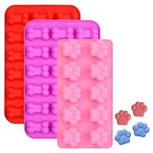 Dog Paw & Bone Silicone Baking Moulds - 3 Pack