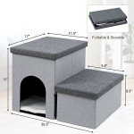 Heeyoo Foldable Dog Stairs with Storage for Pets