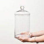Large Glass Dog Treat Storage Jar with Lid
