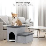 Heeyoo Foldable Dog Stairs with Storage for Pets