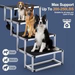 PetRuna Foldable Extra Wide Dog Stairs – 4 Steps