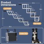 PetRuna Foldable Extra Wide Dog Stairs – 4 Steps