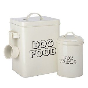 Vintage Dog Treat Storage Container Set - Cream